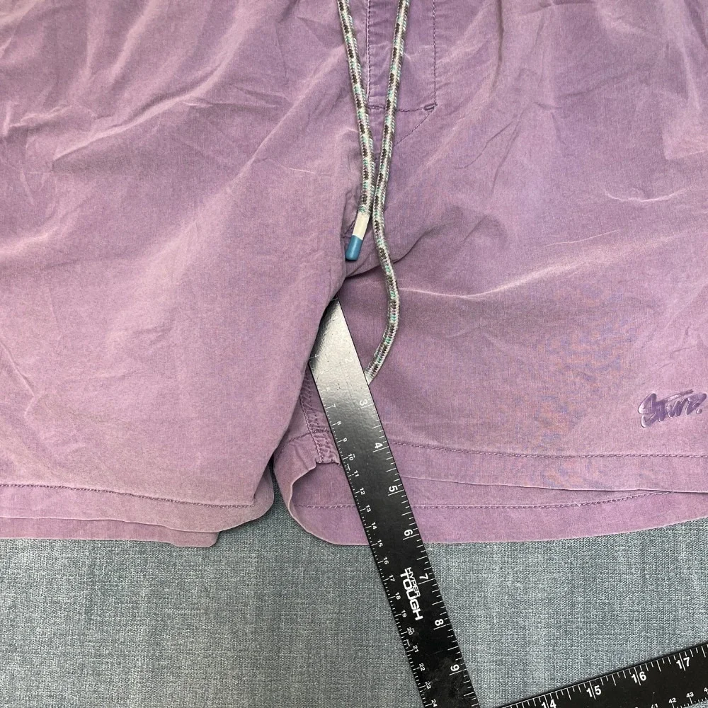 STWD Swim Shorts Mens Medium Purple Drawstring Waist Flat Front Mesh Lined Beach